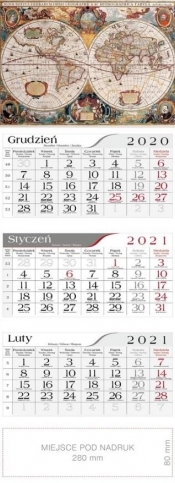 Kalendarz 2021 Trójdzieln Antyczna mapa CRUX