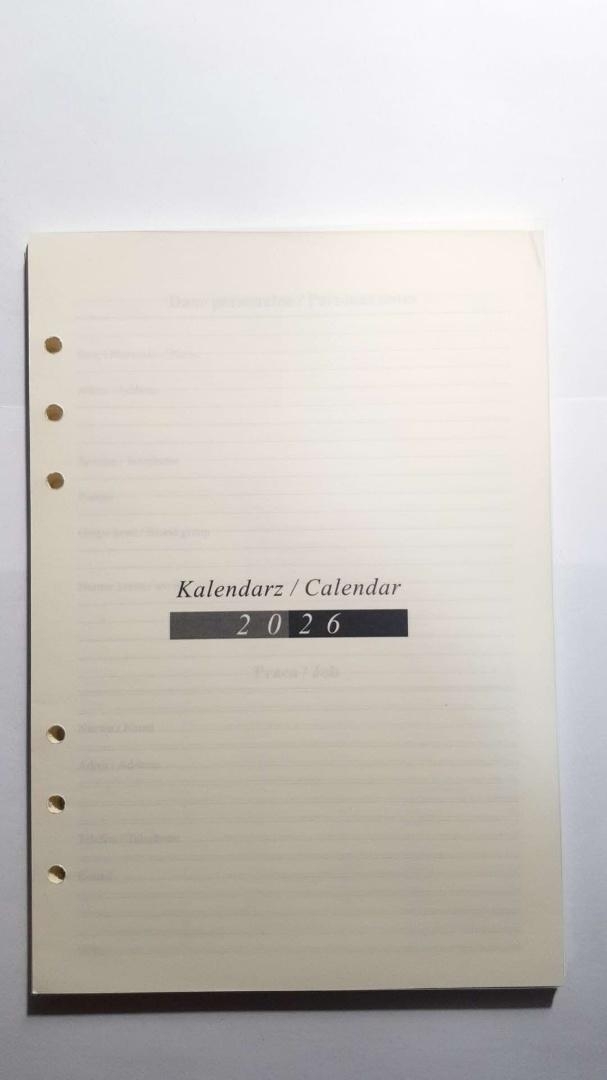 Wkład do organizera terminarz 2026 14,5x21cm