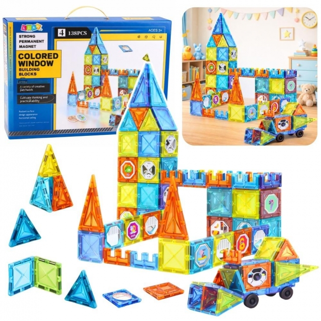 Klocki magnetyczne z pojazdem 138el.