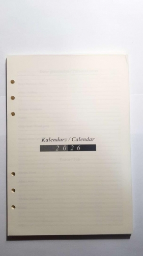 Wkład do organizera terminarz 2026 14,5x21cm