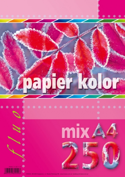 Papier kolorowy A4 250k fluo