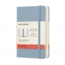 Kalendarz dzienny Moleskine 12M P 2019, twarda oprawa, cinder blue