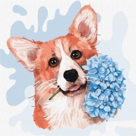 Malowanie po numerach - Mały corgi 30x30