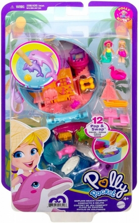 Zestaw figurek Polly Pocket Plaża delfinka Zestaw kompaktowy (FRY35/GTN20)