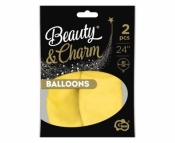 Balony Beauty&Charm pastelowe żółte 61cm 2szt