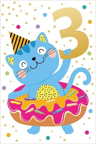 Karnet Urodziny - Birthday 3