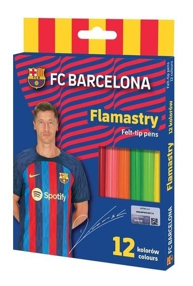 Flamastry okrągłe FC Barcelona 12 kolorów ASTRA