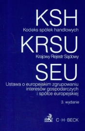 Kodeks spółek handlowych, Krajowy Rejestr Sądowy, Ustawa o europejskim zgrupowaniu interesów gospodarczych i spółce europejskiej - <br />