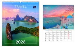 Kalendarz ścienny planszowy 2026 - Travel