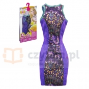 BARBIE Sukienka rożowa z żółtym wzorem (CFX65/CLL58)