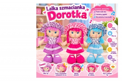 Lalka Dorotka szmacianka śpiewa i mówi po polsku