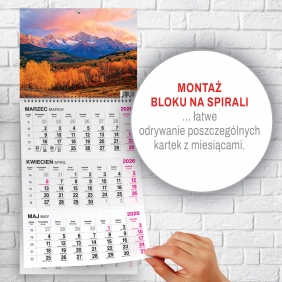 Kalendarz trójdzielny spirala - Góry