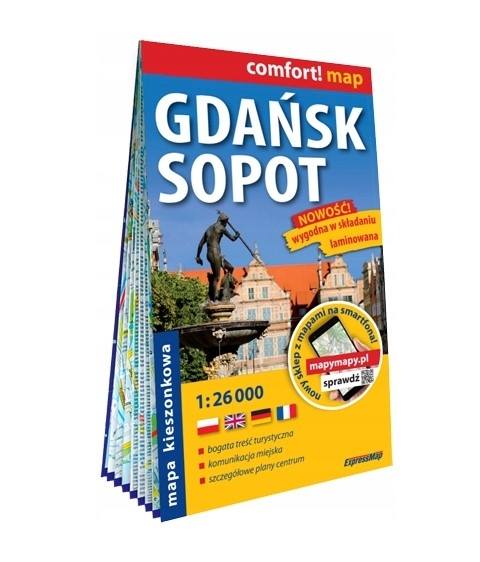 Gdańsk Sopot - kieszonkowy laminowany plan miasta 1:26000