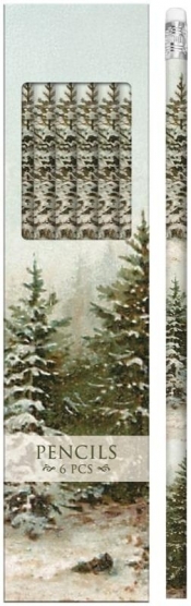 Ołówki ozdobne STPEN43 zimowy las 6szt