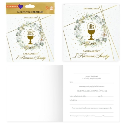 <img src='https://webimage.pl/pics/499/1/d5906850801499.jpg' style='height:440px' /> Zaproszenie komunia (5szt)