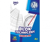 Blok techniczny A3 240g Astra 10 arkuszy 10 sztuk