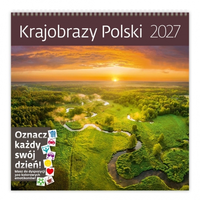Kalendarz 2027 ścienny 30x30cm Krajobrazy... HELMA