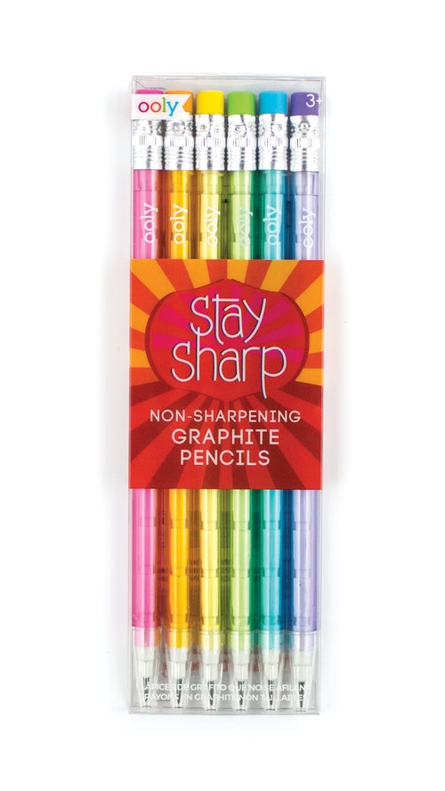 Ołówki z przekładanym wkładem, zawsze naostrzone, Stay Sharp, Zestaw 6 ołówków