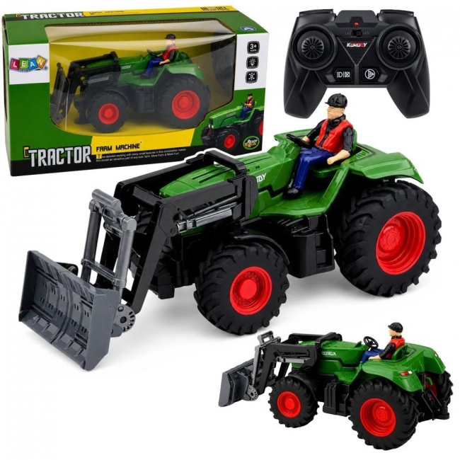 <img src='https://webimage.pl/pics/499/5/d5907990205499.jpg' style='height:440px' /> Traktor ze spychaczem i rolnikiem R/C 1:24