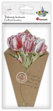 Dekoracje kartonowe Flower Letter tulipany 9szt