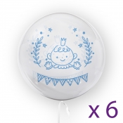 Tuban, balon 45 cm - Chłopiec Baby Shower (6 sztuk) (TU 3749)