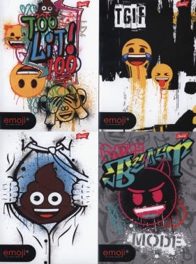 Zeszyt A5 Emoji w kratkę 60 kartek 10 sztuk mix