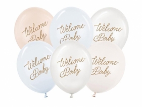 Balony Welcome Baby mix niebieski 30cm 6szt