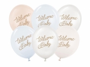 Balony Welcome Baby mix niebieski 30cm 6szt