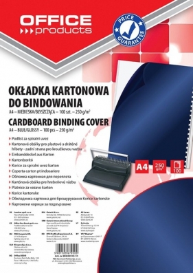 Okładki do bindowania Office Products A4 kartonowa błyszcząca 100 sztuk niebieska (20232515-11)