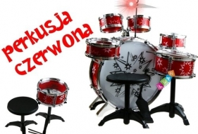 Duża 6- bębnowa perkusja czerwona - <br />