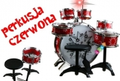 Duża 6- bębnowa perkusja czerwona - <br />