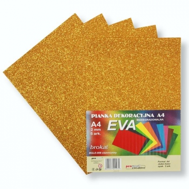 Pianka brokatowa A4 Eva ziemnozłota biodegrad. 5sz