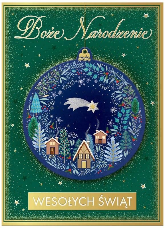 Karnet B6 Boże Narodzenie z zawieszką bombka