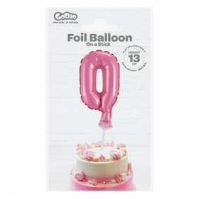 Balon foliowy Godan różowy 13 cm cyfra 0 (BC-5BLO)