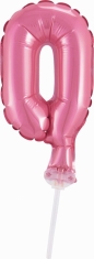Balon foliowy Godan różowy 13 cm cyfra 0 (BC-5BLO)