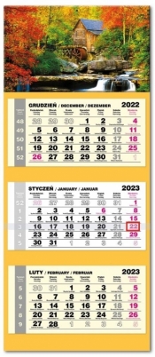 Kalendarz 2023 trojdzielny lux Jesień
