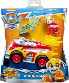 Psi Patrol Mighty Pups: Pojazd wóz strażacki delux + figurka Kosmopiesek Marshall (6053026/20115476)