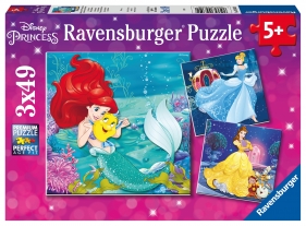 Ravensburger, Puzzle 3x49: Wieczór Księżniczek Disneya (9350)