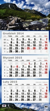 Kalendarz Trójdzielny Płaski 2015 góry - <br />