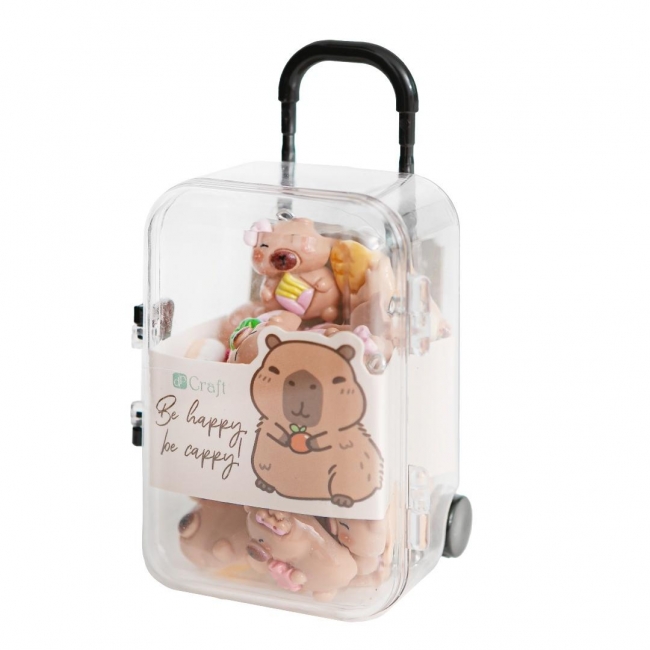 Zawieszki polimerowe 3D - kapibara w walizce 20sz