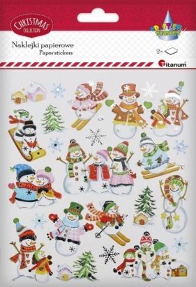 Naklejki papierowe bałwanki 2 arkusze