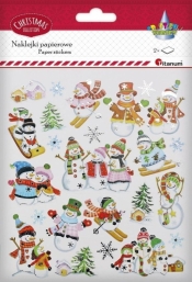 Naklejki papierowe bałwanki 2 arkusze