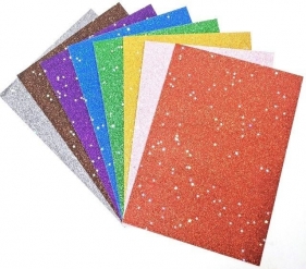 Papier kolorowy brokat gwiazdki A4 8 arkuszy