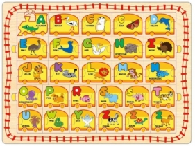 PUZZLE DREWNIANE ALFABET LOKOMOTYWA 1574503