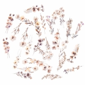 Naklejki PET kwiaty beige mist 30szt