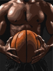 Malowanie po numerach - Tors koszykarza 30x40cm