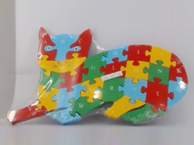 Puzzle drewniane kotek