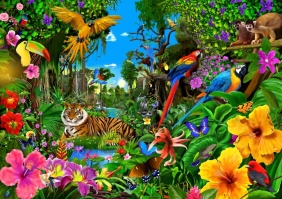 Puzzle 1500: Wschód słońca w dżungli (70150)