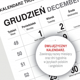 Kalendarz trójdzielny spirala - Widok