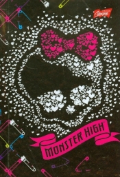 Brulion A6 Monster High w kratkę 96 kartek czacha z sercem